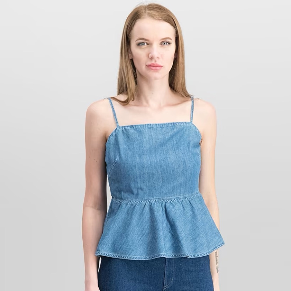 Guess Denim Peplum Top